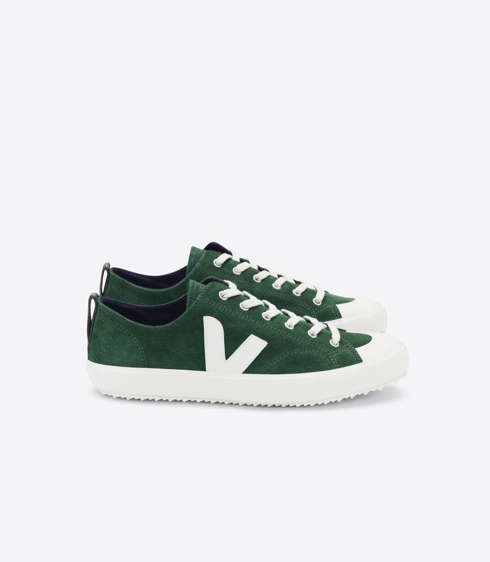 Tenis Veja Mujer - Nova Suede - Verdes/Blancos - 489EIRNXQ